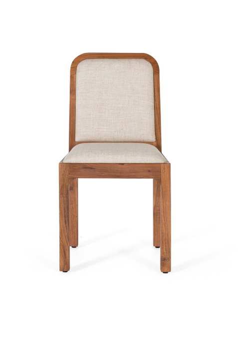 Sillas de Madera de Acacia y Tela Beige - Lote de 2
